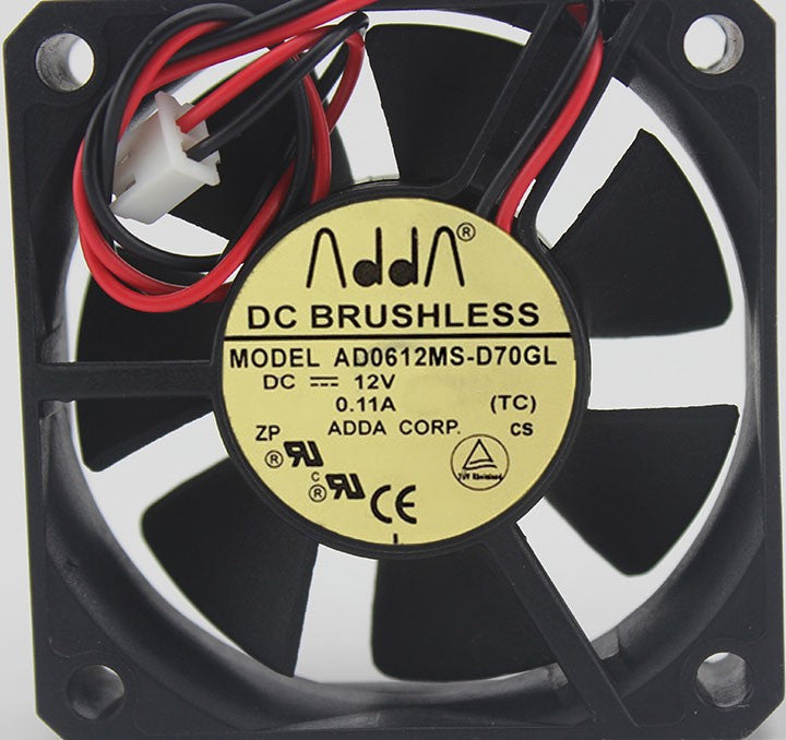 ADDA AD0612MS-D70GL 12V 0.11A 2wires Cooling Fan ADDA AD0612MS-D70GL 12V 0.11A 2wires Cooling Fan